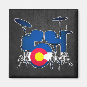 Colorado-Fahnen-Drums Magnet