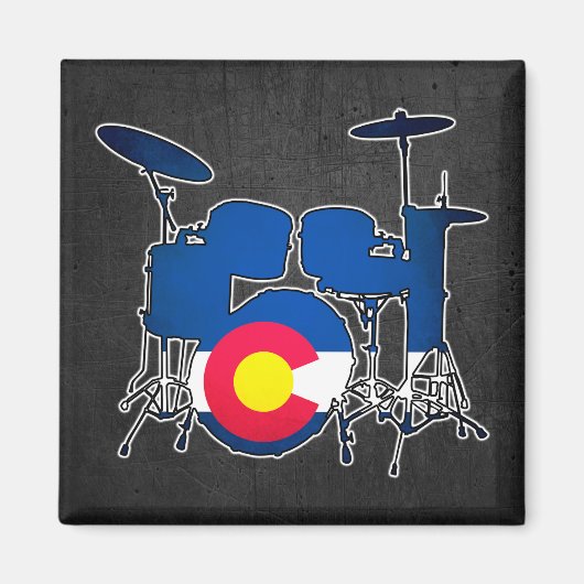 Colorado-Fahnen-Drums Magnet (Vorne)