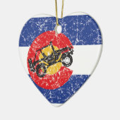 Colorado Flag 4 Wheeler Keramik Ornament (Links)