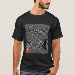 Colorado Flag and Mountain Snowboard Line Art Mcm T-Shirt