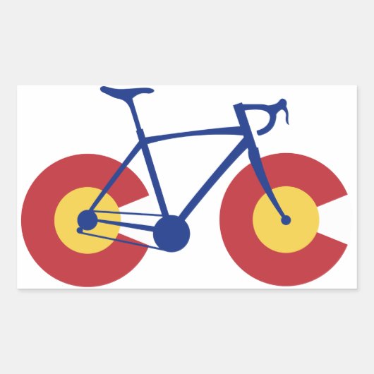 Colorado Flag Bicycle Rechteckiger Aufkleber (Vorderseite)