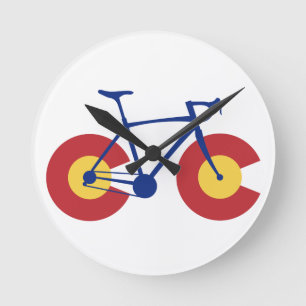 Colorado Flag Bicycle Runde Wanduhr