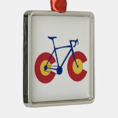 Colorado Flag Bicycle Silbernes Ornament (Rechts)