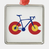 Colorado Flag Bicycle Silbernes Ornament (Vorne)