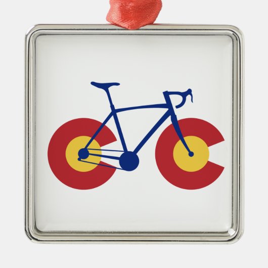 Colorado Flag Bicycle Silbernes Ornament (Vorne)