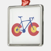 Colorado Flag Bicycle Silbernes Ornament (Links)