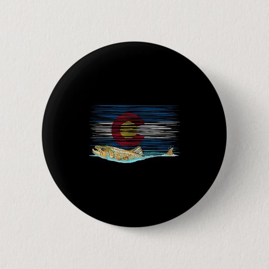Colorado-Flag Brown Trout Fly-Fischen Fischer Vi Button (Vorderseite)
