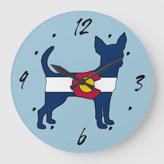 Colorado Flag chihuahua Wanduhr (Vorderseite)