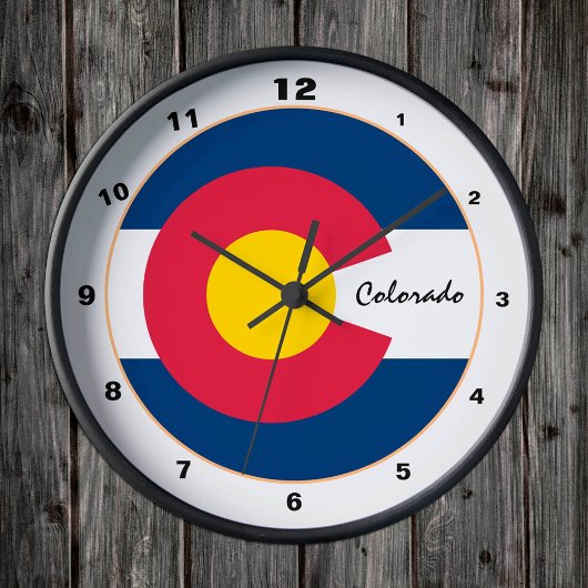 Colorado Flag & Colorado Fashion / Design USA Runde Wanduhr