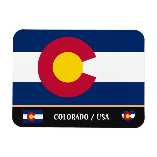 Colorado Flag & Colorado Staat /travel America Magnet (Horizontal)