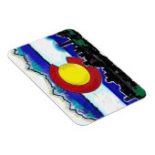 Colorado Flag denver skyline künstlerischer Magnet (Rechte Seite)