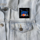 Colorado Flag Drums-Quadrat Button (Beispiel)