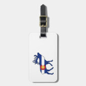 Colorado Flag Elch Gepäckanhänger (Vorderseite vertikal)