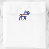Colorado Flag Elch Quadratischer Aufkleber (Tasche)