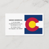 Colorado Flag Elegante Business Card/USA Visitenkarte (Rückseite)