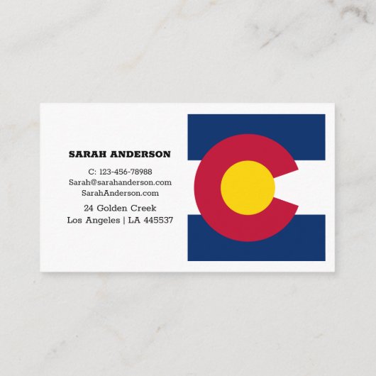 Colorado Flag Elegante Business Card/USA Visitenkarte (Rückseite)