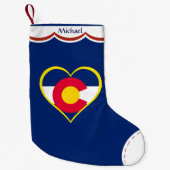 Colorado Flag Herz Personalisiert blau Kleiner Weihnachtsstrumpf (Vorderseite)