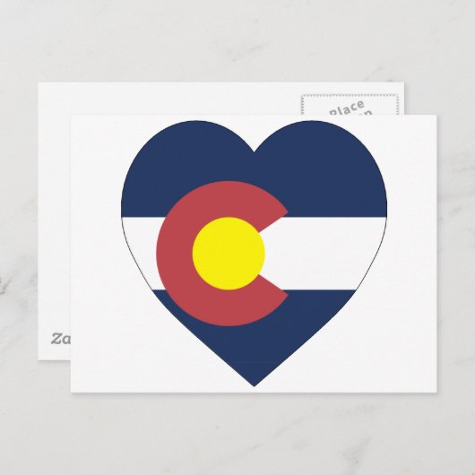 Colorado Flag Herz Postkarte (Vorne/Hinten)