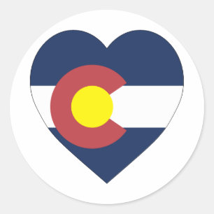 Colorado Flag Herz Runder Aufkleber