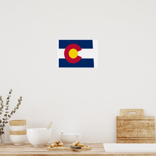 Colorado Flag Karte Poster (Küche)