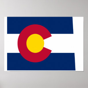 Colorado Flag Karte Poster