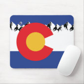 Colorado Flag mit den Bergen Mousepad (Mit Mouse)