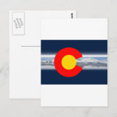 Colorado Flag mit den Bergen Postkarte (Vorne/Hinten)