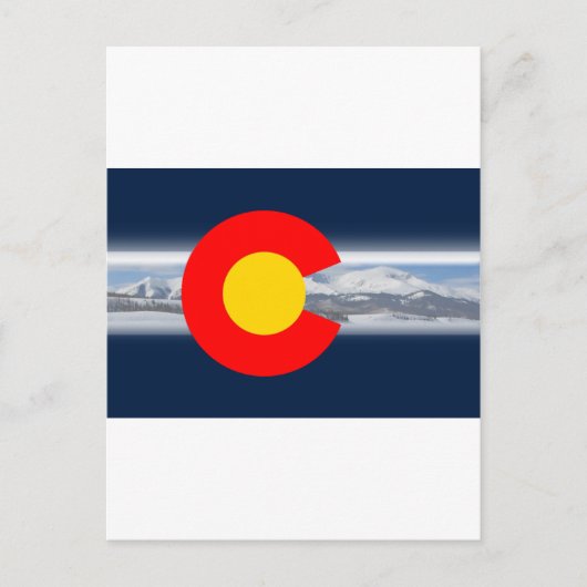 Colorado Flag mit den Bergen Postkarte (Vorderseite)