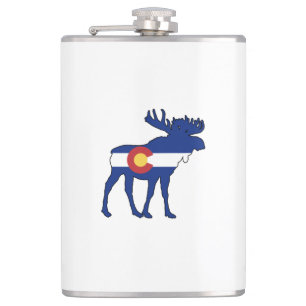 Colorado Flag Moose Flachmann