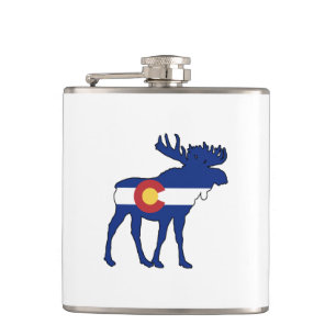 Colorado Flag Moose Flachmann