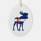 Colorado Flag Moose Keramik Ornament (Rechts)