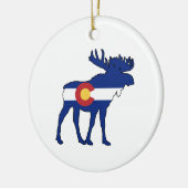 Colorado Flag Moose Keramik Ornament (Links)