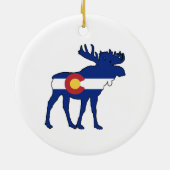 Colorado Flag Moose Keramik Ornament (Hinten)