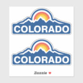 Colorado Flag Mountain Aufkleber (Blatt)