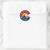 Colorado Flag Mountain Moon Quadratischer Aufkleber (Tasche)