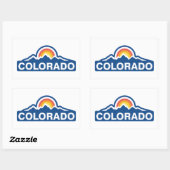 Colorado Flag Mountain Rechteckiger Aufkleber (Blatt)