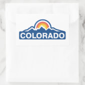 Colorado Flag Mountain Rechteckiger Aufkleber (Tasche)