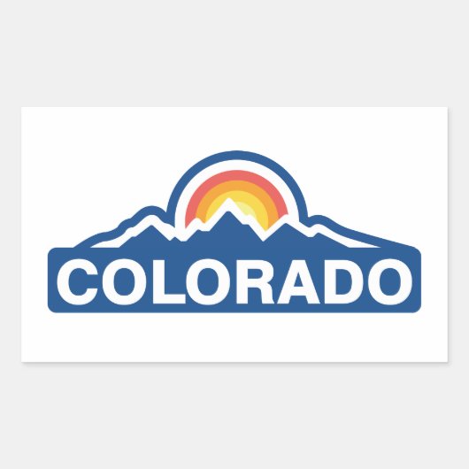 Colorado Flag Mountain Rechteckiger Aufkleber (Vorderseite)