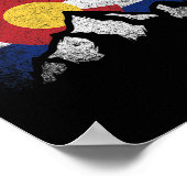 Colorado Flag Mountain Ski Winter Gift Hiker Hikin Poster (Ecke)