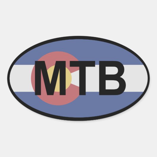 Colorado Flag Mountainbike Ovaler Aufkleber (Vorderseite)