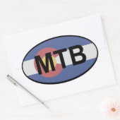 Colorado Flag Mountainbike Ovaler Aufkleber (Umschlag)