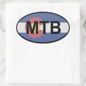 Colorado Flag Mountainbike Ovaler Aufkleber (Tasche)