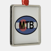 Colorado Flag Mountainbike Silbernes Ornament (Rechts)
