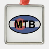 Colorado Flag Mountainbike Silbernes Ornament (Vorne)