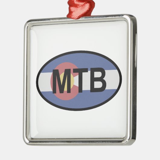 Colorado Flag Mountainbike Silbernes Ornament (Links)