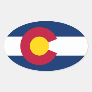 Colorado Flag Ovaler Aufkleber