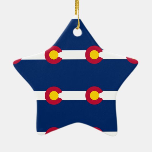 Colorado Flag Pattern Keramik Ornament (Hinten)