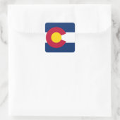 Colorado Flag Quadratischer Aufkleber (Tasche)