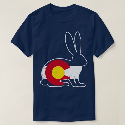 Colorado Flag Rabbit Bunny T-Shirt (Design vorne)