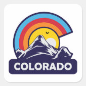 Colorado Flag Rainbow Quadratischer Aufkleber (Vorderseite)